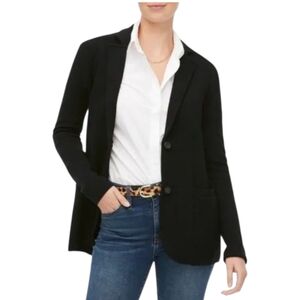 J Crew Factory Two Button Schoolboy Sweater Blazer Small Black Closet Staple